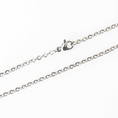 Fine Cable Necklace - Silver Tone - 20" (50.8cm)